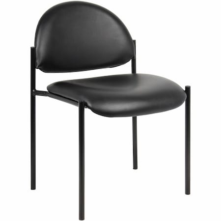 Lorell Vinyl Reception Guest Chair, Black LLR69607